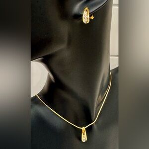 SET Swarovski Kristallwelten 💎 Gold & Crystal Teardrop Necklace & Earrings 💛